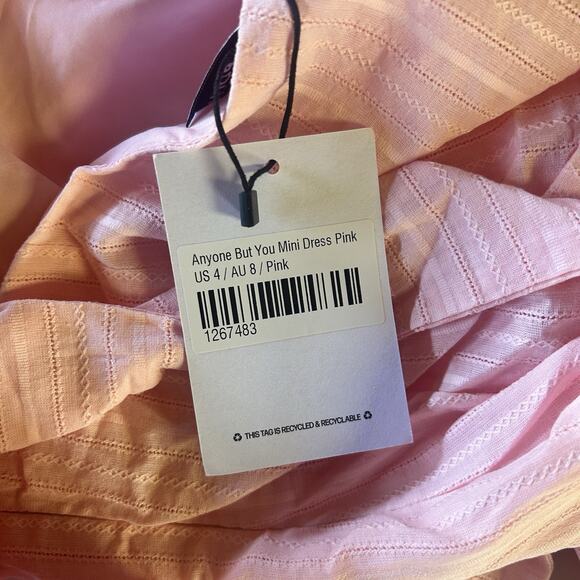 Princess Polly Anyone But You Pink Mini Dress Tie Back Bow Sweet Sleeveless Sz 4 - Picture 5 of 16